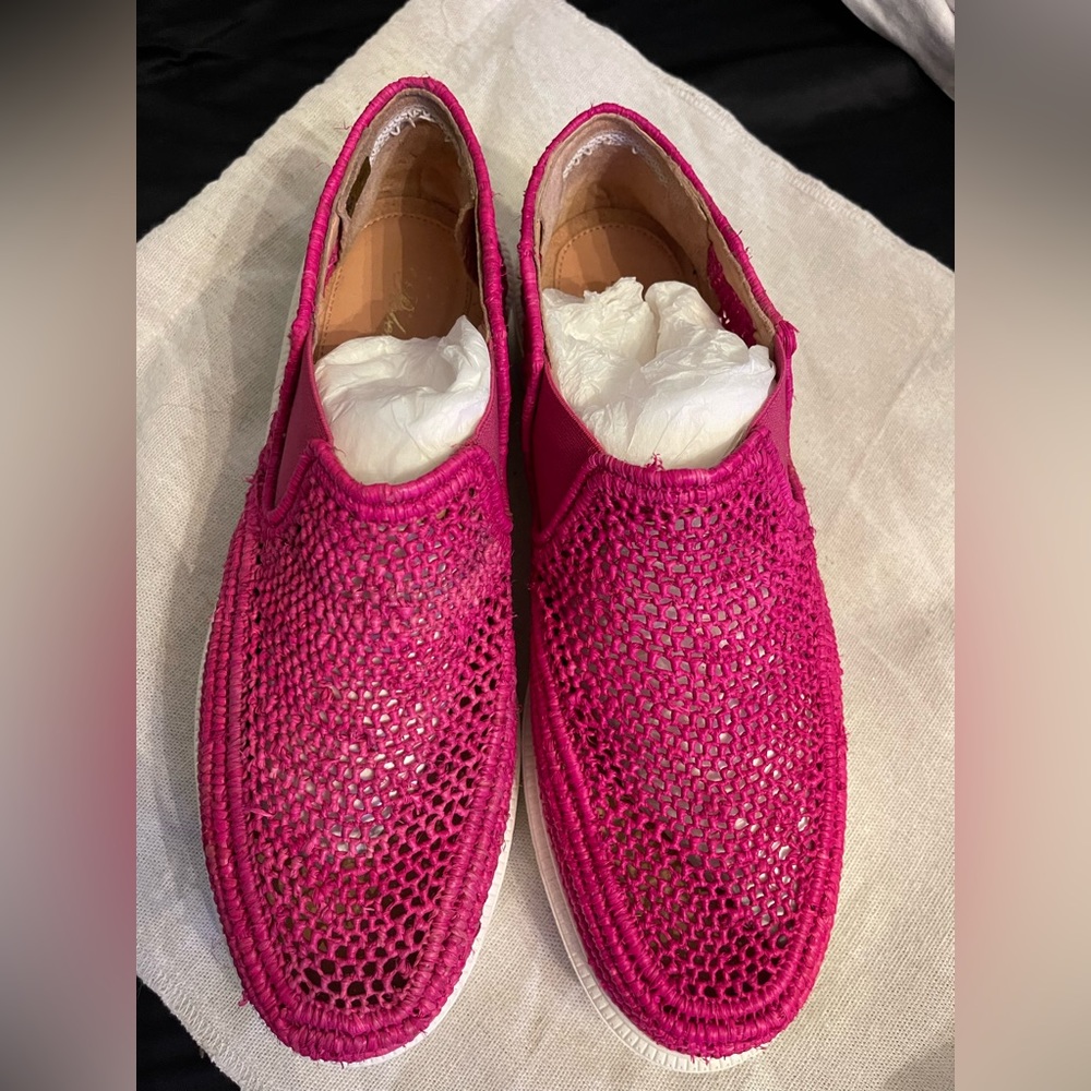Robert clergerie raffia  fuscia snekers